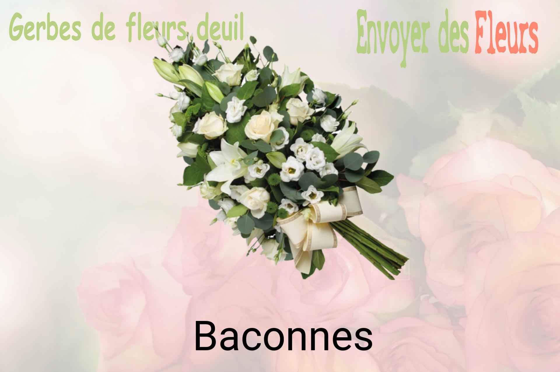 Gerbe de fleurs de deuil livrée à Baconnes